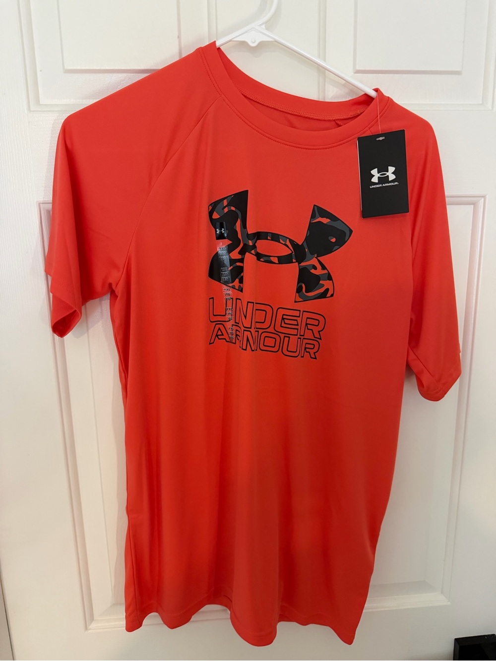 Under Armour Boys Loose Fit Tee - Red with Black Logo